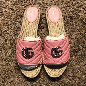 Gucci Pink Espadrille Slide 🌸